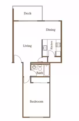 One Bedroom -One Bath Large C104 floor plan